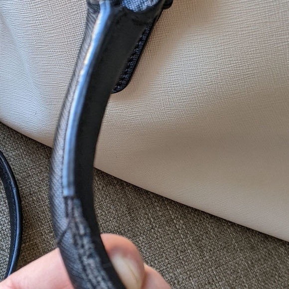 Kate Spade Felix Satchel Leather Bag Cream Black - Picture 7 of 16